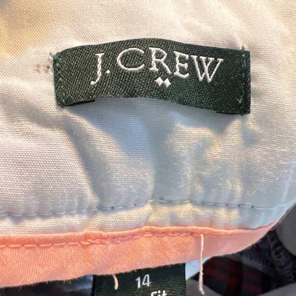J.Crew Patchwork Madras Shorts 14 Womens City Fit Plaid Preppy Summer Coastal - Picture 4 of 10